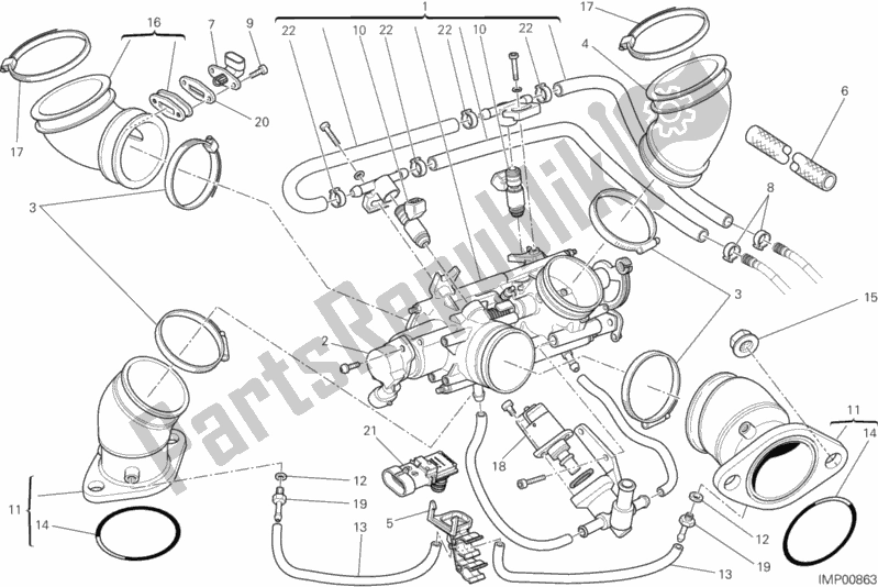 Todas as partes de 016 - Corpo Do Acelerador do Ducati Monster 796 ABS Thailand 2015